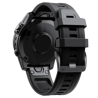 For Garmin QuickFit 20mm Kalebol Ladder Silicone Watch Band(Black) by Kalebol