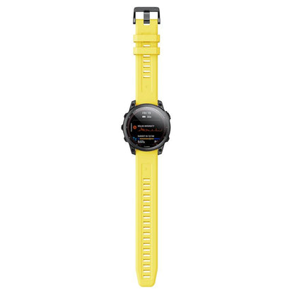 For Garmin QuickFit 20mm Kalebol Ladder Silicone Watch Band(Yellow) by Kalebol