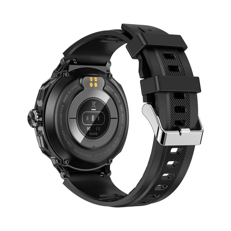 D11 1.46 inch 2 in 1 Bluetooth Earphone Smart Watch, Support Bluetooth Call / NFC / Heart Rate(Black) by bashfashion