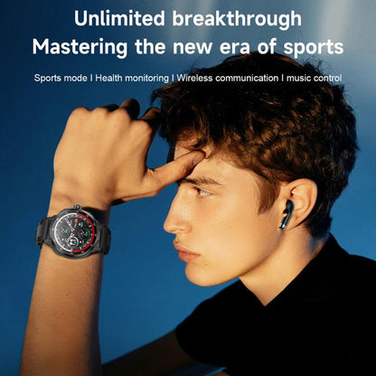 D11 1.46 inch 2 in 1 Bluetooth Earphone Smart Watch, Support Bluetooth Call / NFC / Heart Rate(Green) by bashfashion