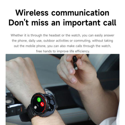 D11 1.46 inch 2 in 1 Bluetooth Earphone Smart Watch, Support Bluetooth Call / NFC / Heart Rate(Green) by bashfashion