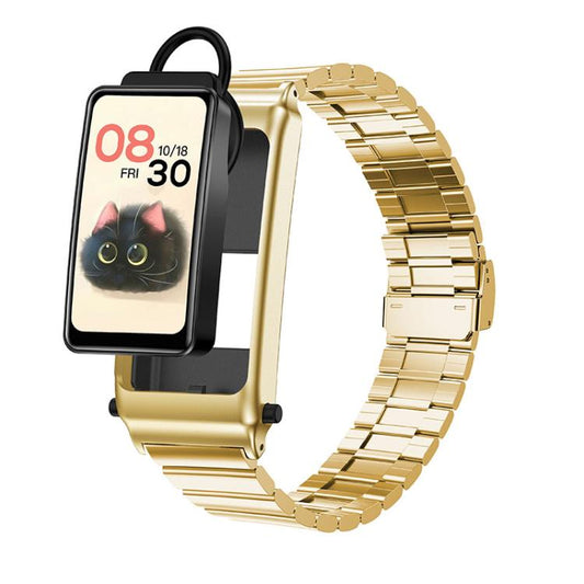 K80 1.57 inch Steel Band IP67 Earphone Detachable Smart Watch, Support Bluetooth Call(Gold) by bashfashion