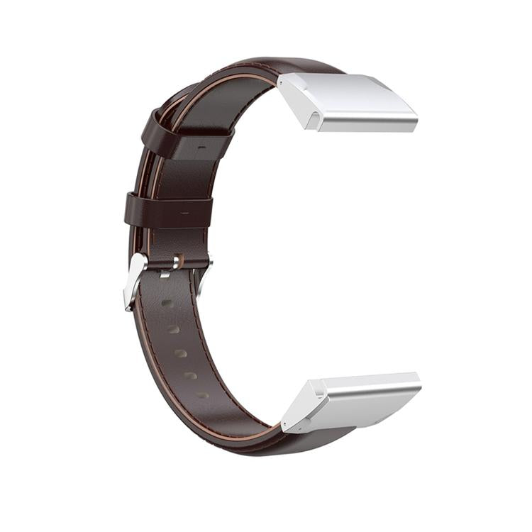 For Garmin QuickFit 22mm Kalebol Waxed Calfskin Leather Watch Band(Coffee) by Kalebol