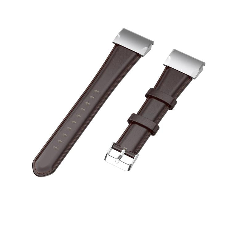 For Garmin QuickFit 22mm Kalebol Waxed Calfskin Leather Watch Band(Coffee) by Kalebol