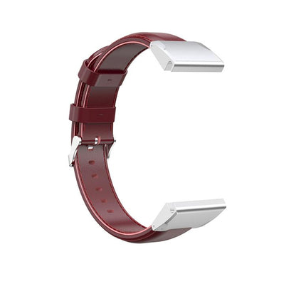 For Garmin QuickFit 22mm Kalebol Waxed Calfskin Leather Watch Band(Dark Red) by Kalebol