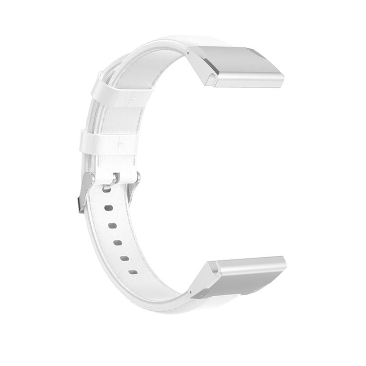 For Garmin QuickFit 26mm Kalebol Waxed Calfskin Leather Watch Band(White) by Kalebol