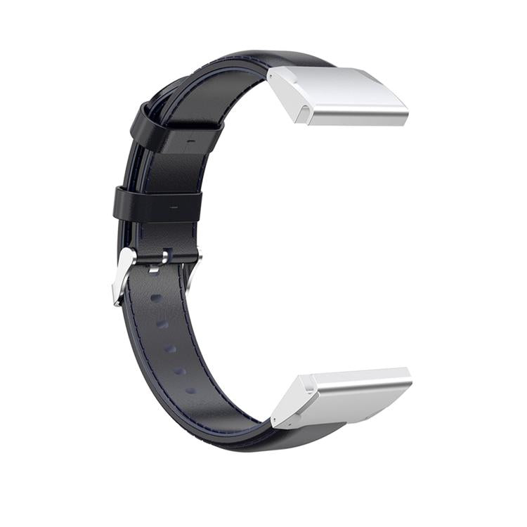 For Garmin QuickFit 26mm Kalebol Waxed Calfskin Leather Watch Band(Navy Blue) by Kalebol