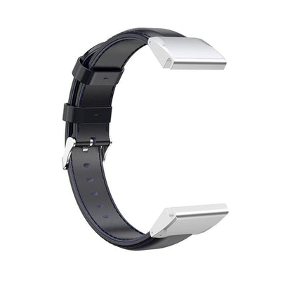 For Garmin QuickFit 26mm Kalebol Waxed Calfskin Leather Watch Band(Navy Blue) by Kalebol