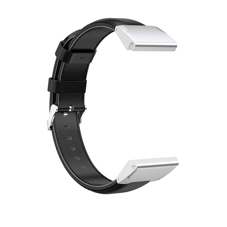 For Garmin QuickFit 26mm Kalebol Waxed Calfskin Leather Watch Band(Black) by Kalebol