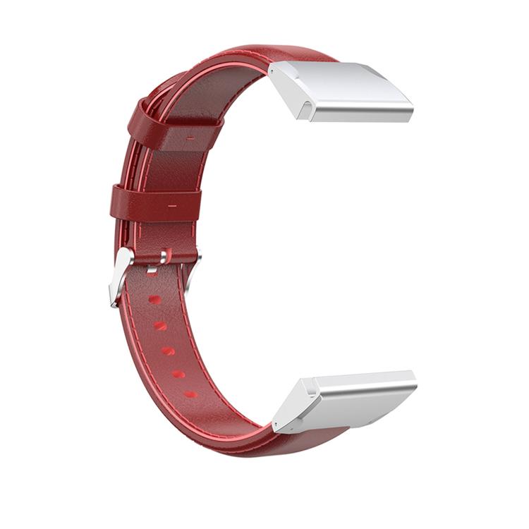 For Garmin QuickFit 26mm Kalebol Waxed Calfskin Leather Watch Band(Red) by Kalebol
