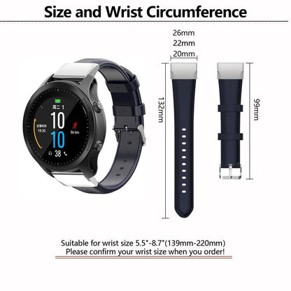 For Garmin QuickFit 22mm Kalebol Waxed Calfskin Leather Watch Band(Dark Red) by Kalebol