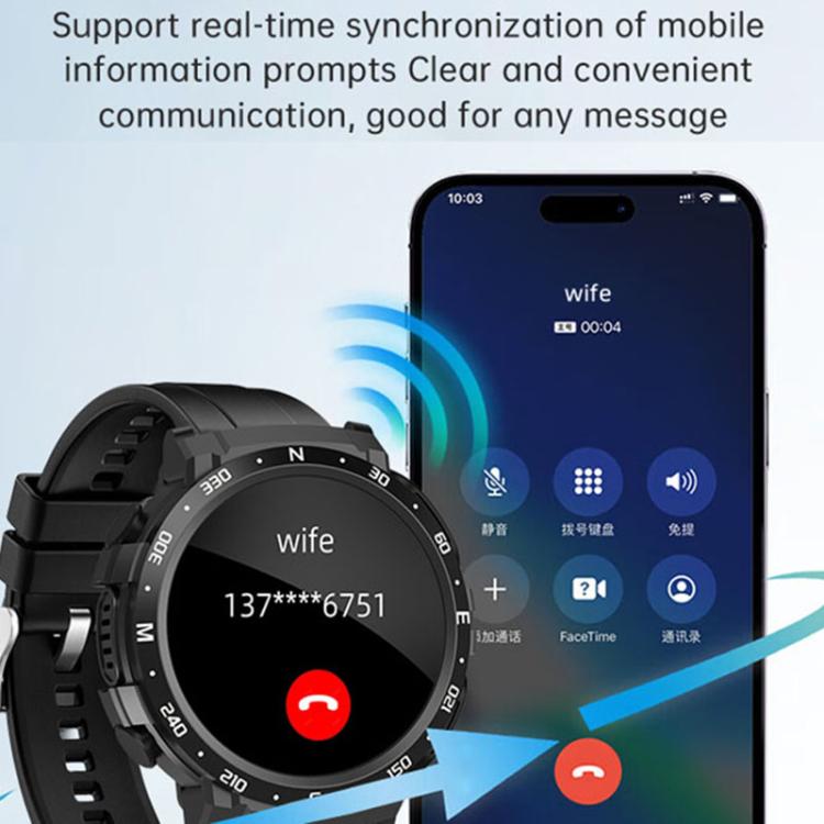 Q10 Dual-mode Bluetooth Headphones Smart Watch,1.52 inch, Support Bluetooth Call / Heart Rate(Black) by bashfashion