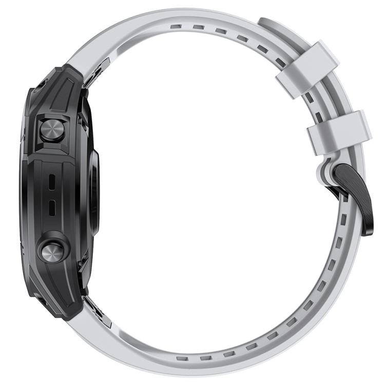 For Garmin QuickFit 22mm Kalebol Ladder Silicone Watch Band(Grey) by Kalebol