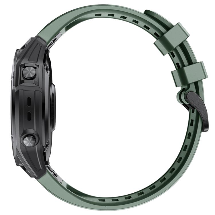 For Garmin QuickFit 22mm Kalebol Ladder Silicone Watch Band(Army Green) by Kalebol