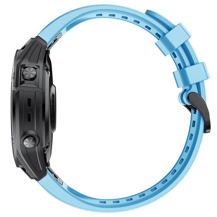 For Garmin QuickFit 22mm Kalebol Ladder Silicone Watch Band(Sky Blue) by Kalebol