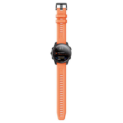 For Garmin QuickFit 26mm Kalebol Ladder Silicone Watch Band(Orange) by Kalebol