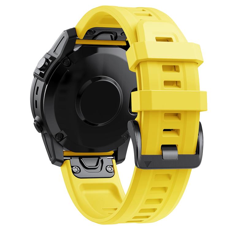 For Garmin QuickFit 26mm Kalebol Ladder Silicone Watch Band(Yellow) by Kalebol