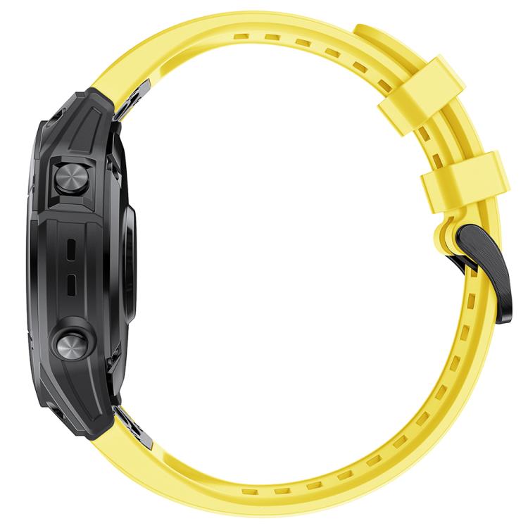 For Garmin QuickFit 26mm Kalebol Ladder Silicone Watch Band(Yellow) by Kalebol