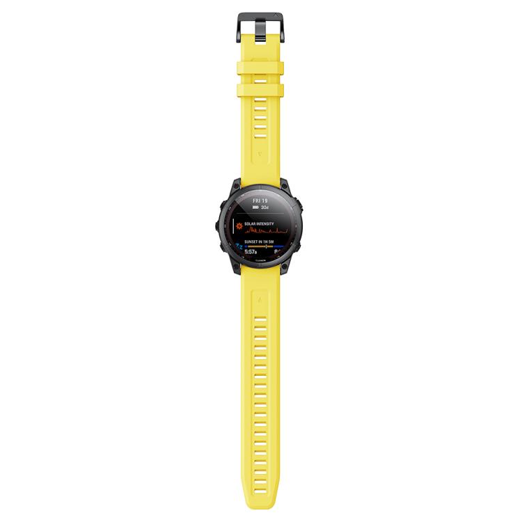 For Garmin QuickFit 26mm Kalebol Ladder Silicone Watch Band(Yellow) by Kalebol