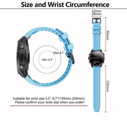 For Garmin QuickFit 26mm Kalebol Ladder Silicone Watch Band(Grey) by Kalebol