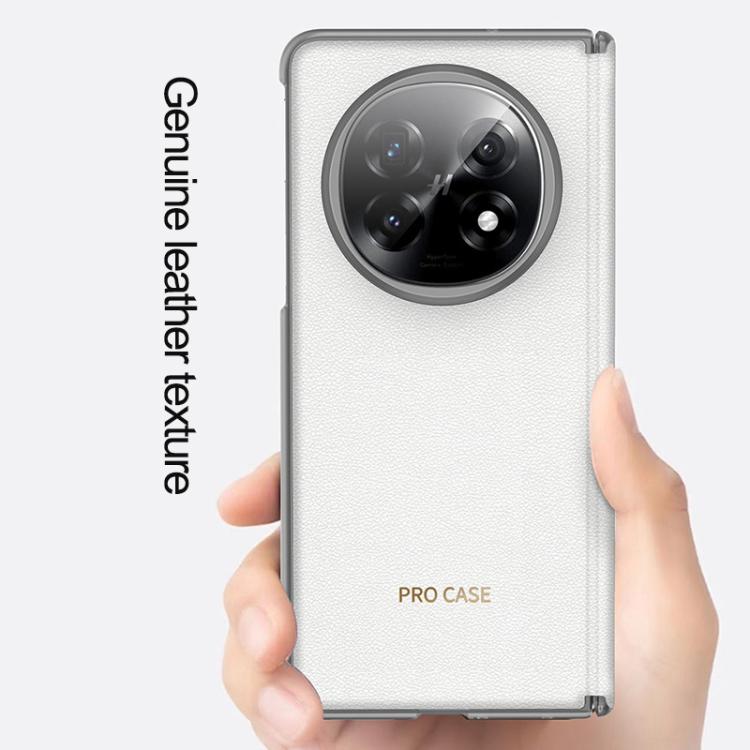 For OPPO Find N5 GKK Ultra-thin Plain Leather Hinge MagSafe Phone Case(Black) by GKK