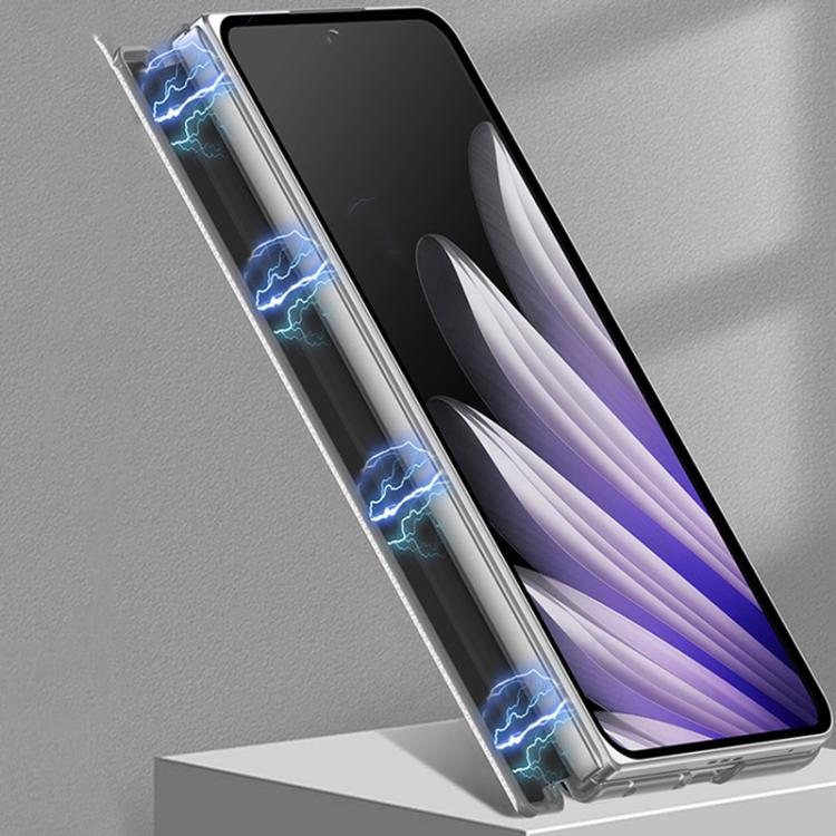 For OPPO Find N5 GKK Ultra-thin Plain Leather Hinge MagSafe Phone Case(Black) by GKK