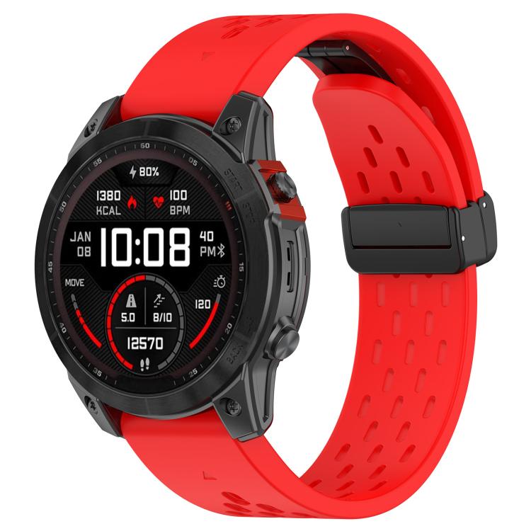 For Garmin QuickFit 20mm Kalebol Magnetic Buckle Silicone Watch Band(Red) by Kalebol
