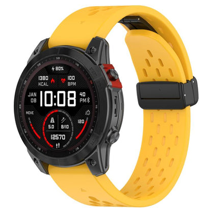 For Garmin QuickFit 20mm Kalebol Magnetic Buckle Silicone Watch Band(Yellow) by Kalebol