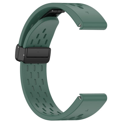 For Garmin QuickFit 20mm Kalebol Magnetic Buckle Silicone Watch Band(Dark Green) by Kalebol