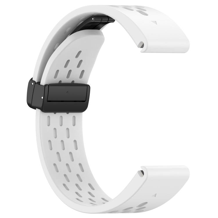 For Garmin QuickFit 26mm Kalebol Magnetic Buckle Silicone Watch Band(White) by Kalebol