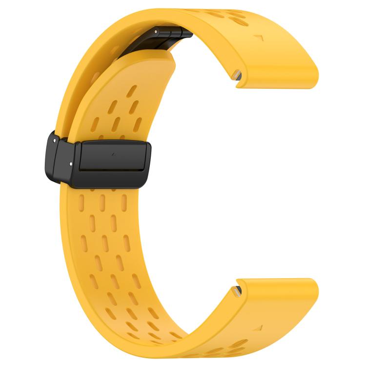 For Garmin QuickFit 26mm Kalebol Magnetic Buckle Silicone Watch Band(Yellow) by Kalebol