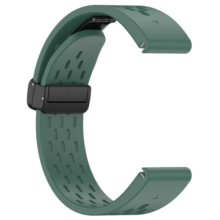 For Garmin QuickFit 26mm Kalebol Magnetic Buckle Silicone Watch Band(Dark Green) by Kalebol