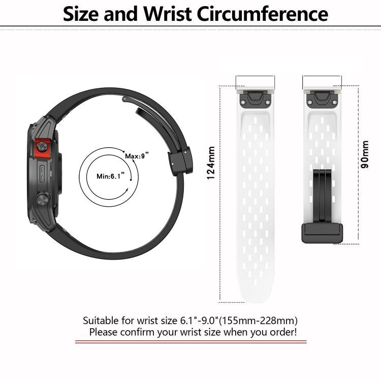 For Garmin QuickFit 26mm Kalebol Magnetic Buckle Silicone Watch Band(Starlight) by Kalebol