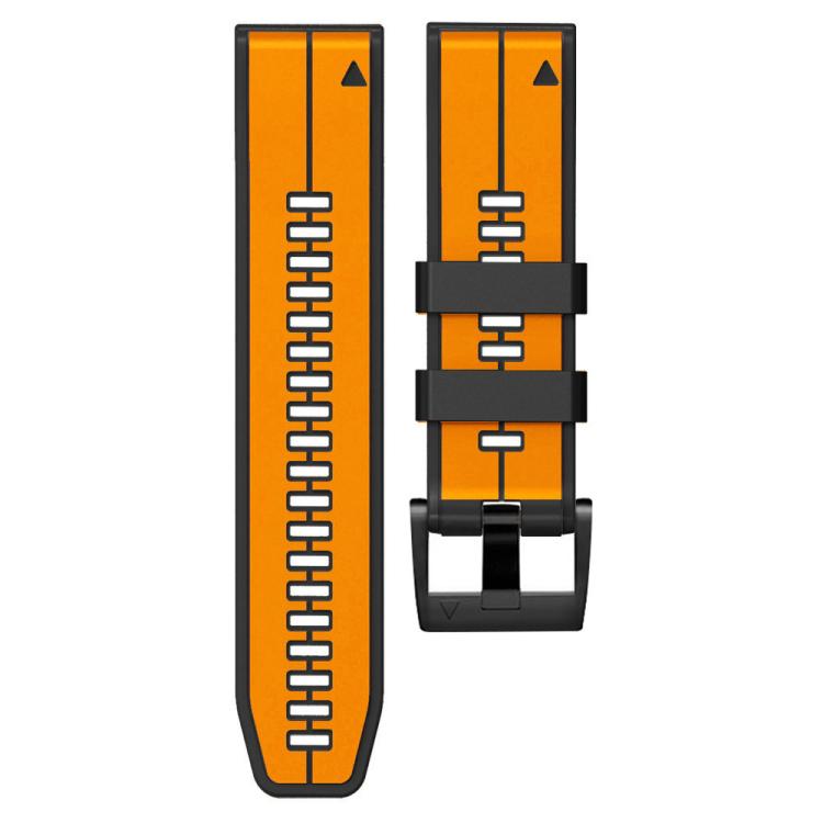 For Garmin QuickFit 22mm Kalebol Two-color Pin Silicone Watch Band(Orange Black) by Kalebol