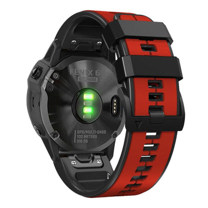 For Garmin QuickFit 22mm Kalebol Two-color Pin Silicone Watch Band(Red Black) by Kalebol