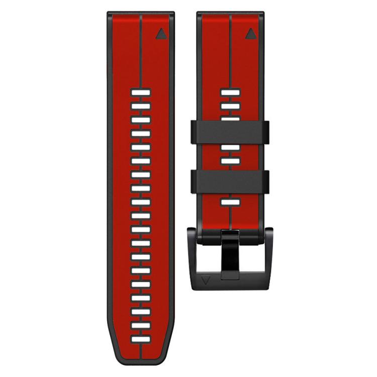 For Garmin QuickFit 22mm Kalebol Two-color Pin Silicone Watch Band(Red Black) by Kalebol