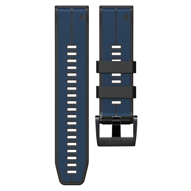 For Garmin QuickFit 22mm Kalebol Two-color Pin Silicone Watch Band(Dark Blue Black) by Kalebol