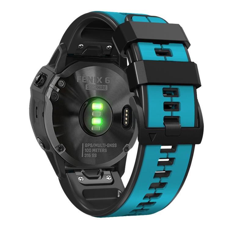 For Garmin QuickFit 22mm Kalebol Two-color Pin Silicone Watch Band(Sky Blue) by Kalebol