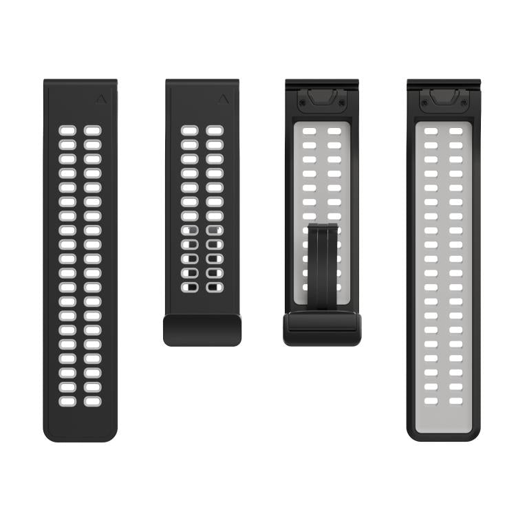 For Garmin QuickFit 26mm Kalebol Two-color Magnetic Silicone Watch Band(Black Grey) by Kalebol