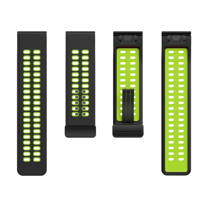 For Garmin QuickFit 26mm Kalebol Two-color Magnetic Silicone Watch Band(Black Green) by Kalebol