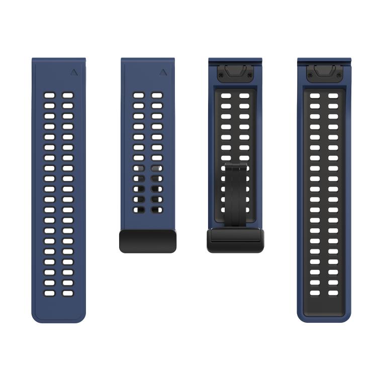 For Garmin QuickFit 26mm Kalebol Two-color Magnetic Silicone Watch Band(Dark Blue Black) by Kalebol