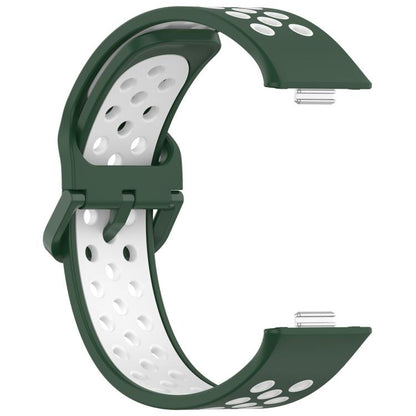 For Huawei Watch Fit3 Kalebol Two-tone Silicone Strap(Dark Green White) by Kalebol