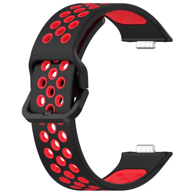 For Huawei Watch Fit3 Kalebol Two-tone Silicone Strap(Black Red) by Kalebol
