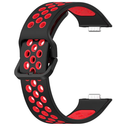 For Huawei Watch Fit3 Kalebol Two-tone Silicone Strap(Black Red) by Kalebol