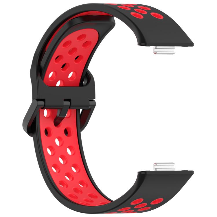 For Huawei Watch Fit3 Kalebol Two-tone Silicone Strap(Black Red) by Kalebol