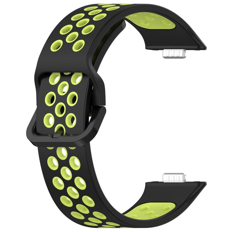 For Huawei Watch Fit3 Kalebol Two-tone Silicone Strap(Black Lime) by Kalebol