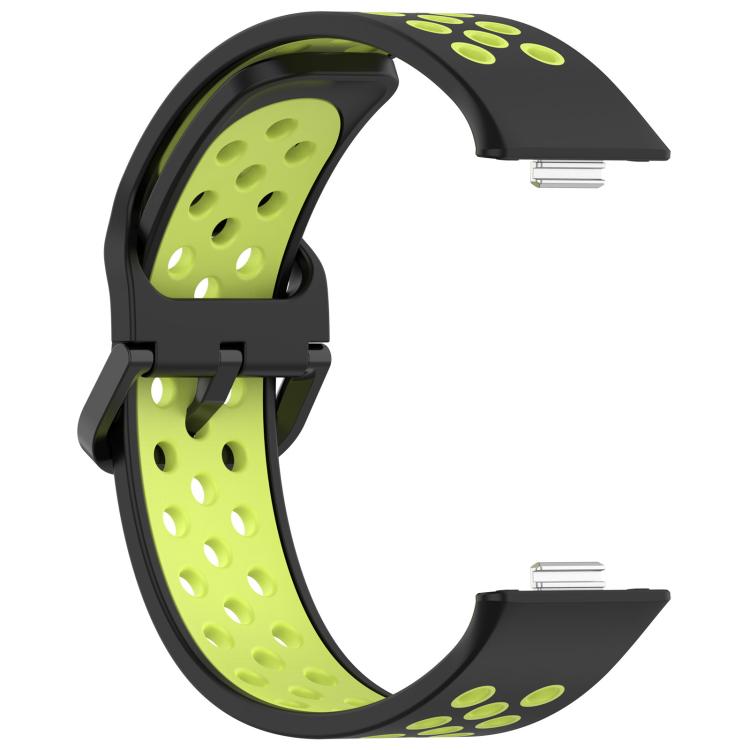 For Huawei Watch Fit3 Kalebol Two-tone Silicone Strap(Black Lime) by Kalebol