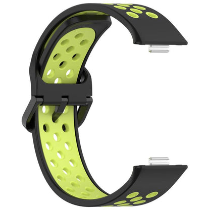 For Huawei Watch Fit3 Kalebol Two-tone Silicone Strap(Black Lime) by Kalebol