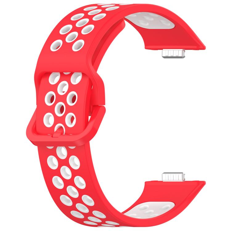 For Huawei Watch Fit3 Kalebol Two-tone Silicone Strap(Red White) by Kalebol
