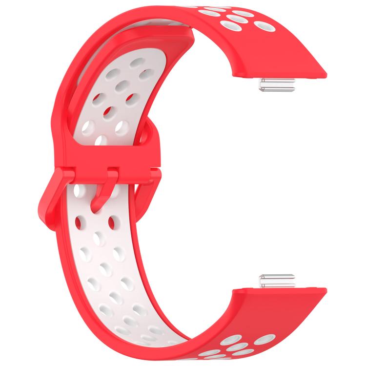 For Huawei Watch Fit3 Kalebol Two-tone Silicone Strap(Red White) by Kalebol